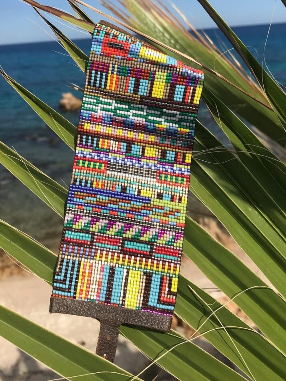 Julie Rofman handwoven beaded cuff bracelet "RIO"